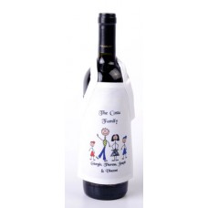 Wine Bottle Apron Stick People Family - Personalized