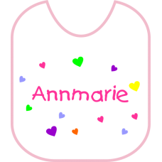 Bib - Girl Name w/Hearts - Personalized