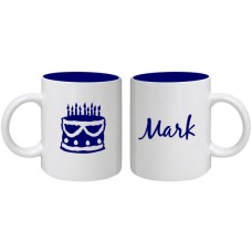 Blue Birthday Cake Mug - Personalized