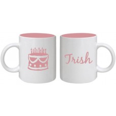 Pink Birthday Cake Mug - Personalized