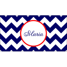 Zig Zag Blue w/Red Business Card Case - Personalized
