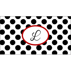Polka Dot Black Business Card Case - Personalized