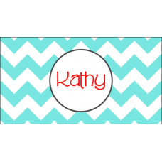 Zig Zag Light Blue w/Red Business Card Case - Personalized