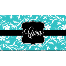 Floral Blue Business Card Case - Personalized