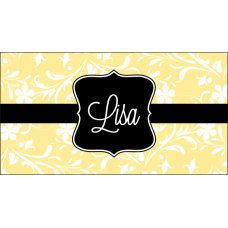 Floral Yellow Business Card Case - Personalized