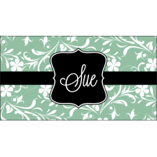 Floral Green Business Card Case - Personalized