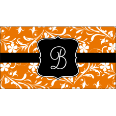 Floral Orange Business Card Case - Personalized