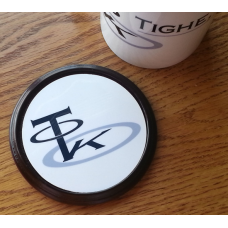 Custom Logo Coaster Rnd. Mahogany - Personalized