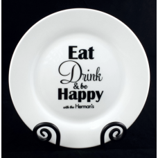 Decorative Plate Eat Drink Be Happy - Personalized