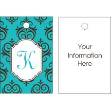 Elegant Teal-Brown Luggage/Bag Tag - Personalized