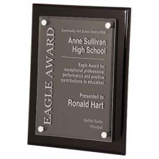 Floating Glass Black Piano Finish Plaque Custom - Personalized