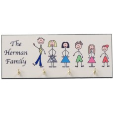 Stick People Family Key Hanger - Personalized