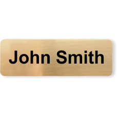 Name Badge 3in x 1in Rectangle Gold Aluminum - Personalized