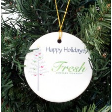 Logo Round Porcelain Ornament - Personalized