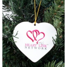 Logo Heart Porcelain Ornament - Personalized