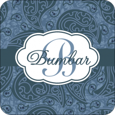 Coaster Paisley Blue - Personalized