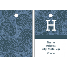 Paisley Blue Luggage/Bag Tag - Personalized