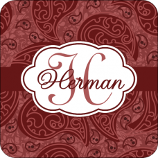 Coaster Paisley Burgandy - Personalized