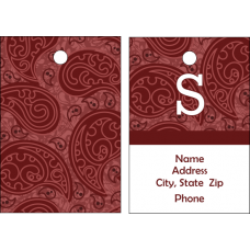 Paisley Burgandy Luggage/Bag Tag - Personalized