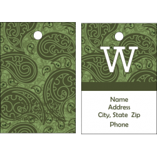 Paisley Green Luggage/Bag Tag - Personalized