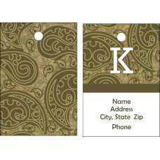 Paisley Taupe Luggage/Bag Tag - Personalized
