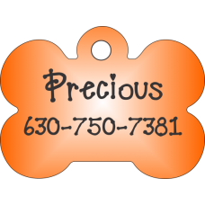 Pet Tag Bone Orange - Personalized