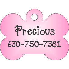 Pet Tag Bone Pink - Personalized