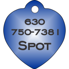 Pet Tag Heart Dark Blue - Personalized