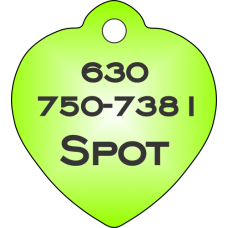 Pet Tag Heart Green - Personalized