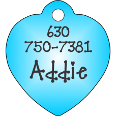 Pet Tag Heart Light Blue - Personalized
