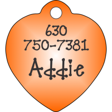 Pet Tag Heart Orange - Personalized