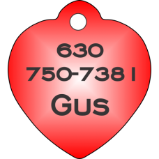 Pet Tag Heart Red - Personalized