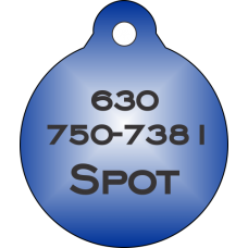 Pet Tag Round Dark Blue - Personalized