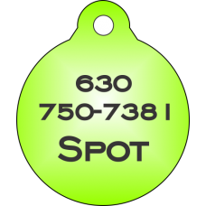Pet Tag Round Green - Personalized