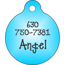Pet Tag Round Light Blue - Personalized
