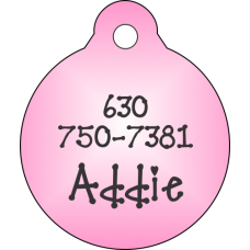 Pet Tag Round Pink - Personalized