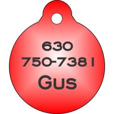 Pet Tag Round Red - Personalized