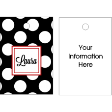 Polka Dot Black-White Luggage/Bag Tag - Personalized