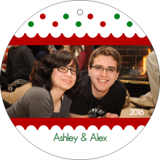 Polka Dot Photo Ornament - Personalized