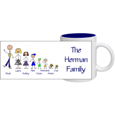 Stick People Family Mug - Personalized