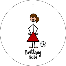 Stick Girl Soccer Ornament - Personalized
