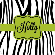 Coaster Zebra Green - Personalized