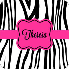 Coaster Zebra Pink - Personalized
