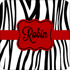 Coaster Zebra Red - Personalized
