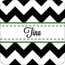 Coaster Zig Zag Black-Green - Personalized