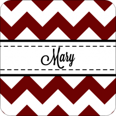 Coaster Zig Zag Burgandy - Personalized