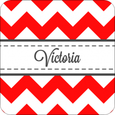 Coaster Zig Zag Red-Grey - Personalized