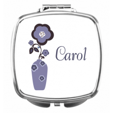 Flower Vase Large Purple Compact Mirror - Personalized