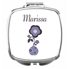 Flower Vase Purple Compact Mirror - Personalized