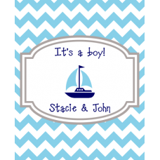 Zig Zag Lite Blue Boat Lip Balm - Personalized